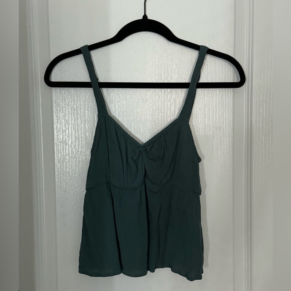 Teal Scrunch Tank Top (small)